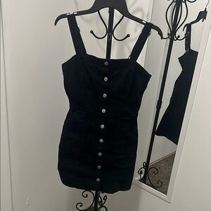 Divided H & M Black Square Neck Bodycon Mini Dress